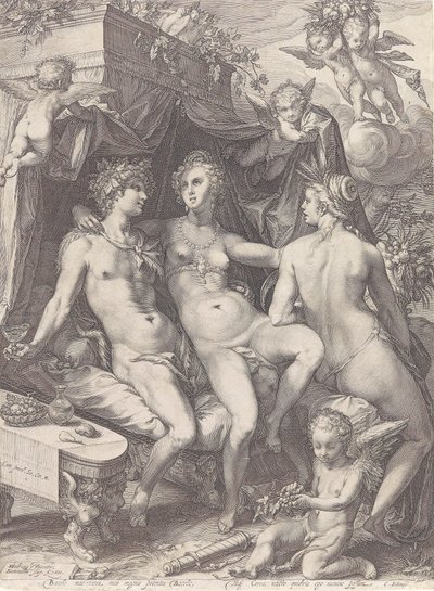 Without Bacchus and Ceres, Venus Freezes by Jan Saenredam